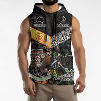 Australia New Zealand Personalised Sleeveless Hoodie Maori Aboriginal Art Style LT9 - Polynesian Pride