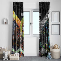 New Zealand and Australia Window Curtain Maori Mix Aboriginal Art Style