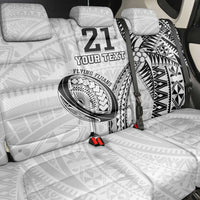 Custom Fiji Rugby Pacific Back Car Seat Cover Polynesian Palm Tattoo