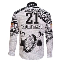 Custom Fiji Rugby Pacific Family Matching Off The Shoulder Long Sleeve Dress and Hawaiian Shirt Polynesian Palm Tattoo