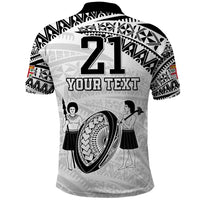 Custom Fiji Rugby Pacific Polo Shirt Polynesian Palm Tattoo