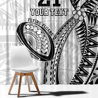 Custom Fiji Rugby Pacific Window Curtain Polynesian Palm Tattoo