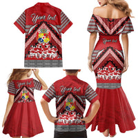 Personalised Tonga Rugby Pacific Family Matching Mermaid Dress and Hawaiian Shirt Ikale Tahi Sipi Tau