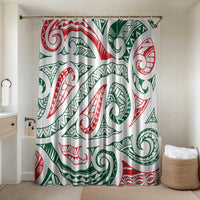 New Zealand Kowhaiwhai Christmas Bathroom Set Traditional Maori Koru Pattern - Polynesian Pride