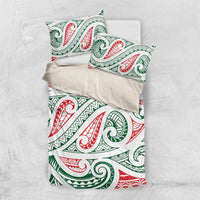 New Zealand Kowhaiwhai Christmas Bedding Set Traditional Maori Koru Pattern - Polynesian Pride