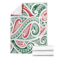 New Zealand Kowhaiwhai Christmas Blanket Traditional Maori Koru Pattern - Polynesian Pride