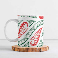 New Zealand Kowhaiwhai Christmas Ceramic Mug Traditional Maori Koru Pattern - Polynesian Pride