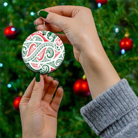 New Zealand Kowhaiwhai Christmas Ceramic Ornament Traditional Maori Koru Pattern - Polynesian Pride