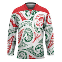 New Zealand Kowhaiwhai Christmas Hockey Jersey Traditional Maori Koru Pattern LT9 Unisex White - Polynesian Pride