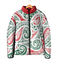 New Zealand Kowhaiwhai Christmas Padded Jacket Traditional Maori Koru Pattern - Polynesian Pride