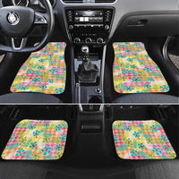 Hawaiian Palaka Car Mats Hibiscus Palm Leaf Pattern - Polynesian Pride