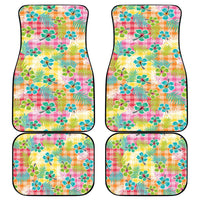 Hawaiian Palaka Car Mats Hibiscus Palm Leaf Pattern - Polynesian Pride