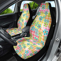 Hawaiian Palaka Car Seat Cover Hibiscus Palm Leaf Pattern - Polynesian Pride
