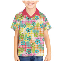 Hawaiian Palaka Family Matching Mermaid Dress and Hawaiian Shirt Hibiscus Palm Leaf Pattern - Polynesian Pride