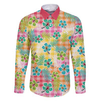 Hawaiian Palaka Family Matching Off Shoulder Maxi Dress and Hawaiian Shirt Hibiscus Palm Leaf Pattern - Polynesian Pride