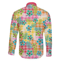 Hawaiian Palaka Family Matching Off Shoulder Maxi Dress and Hawaiian Shirt Hibiscus Palm Leaf Pattern - Polynesian Pride