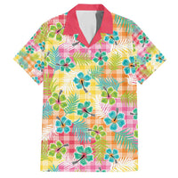 Hawaiian Palaka Family Matching Puletasi and Hawaiian Shirt Hibiscus Palm Leaf Pattern - Polynesian Pride