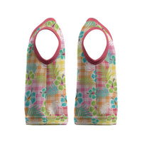 Hawaiian Palaka Christmas Knitted V-Neck Vest Hibiscus Palm Leaf Pattern LT9 - Polynesian Pride