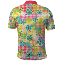 Hawaiian Palaka Polo Shirt Hibiscus Palm Leaf Pattern - Polynesian Pride