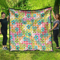 Hawaiian Palaka Quilt Hibiscus Palm Leaf Pattern - Polynesian Pride