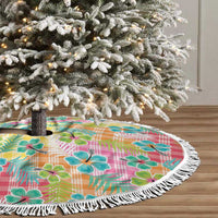 Hawaiian Palaka Tree Skirt Hibiscus Palm Leaf Pattern LT9 - Polynesian Pride