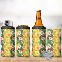 Hawaiian Palaka 4 in 1 Can Cooler Tumbler Hibiscus Pineapple Lei - Polynesian Pride