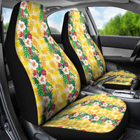 Hawaiian Palaka Car Seat Cover Hibiscus Pineapple Lei - Polynesian Pride