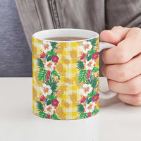 Hawaiian Palaka Ceramic Mug Hibiscus Pineapple Lei - Polynesian Pride