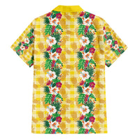 Hawaiian Palaka Family Matching Long Sleeve Bodycon Dress and Hawaiian Shirt Hibiscus Pineapple Lei - Polynesian Pride