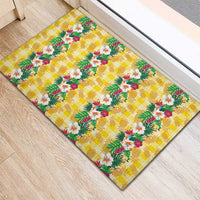 Hawaiian Palaka Rubber Doormat Hibiscus Pineapple Lei LT9 - Polynesian Pride