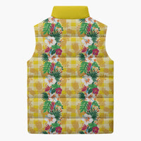 Hawaiian Palaka Sleeveless Puffer Jacket Hibiscus Pineapple Lei LT9 - Polynesian Pride