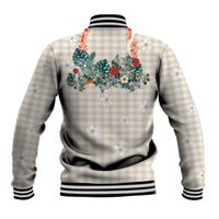 Brown Hawaiian Palaka Baseball Jacket Kukui Nut Money Lei LT9 - Polynesian Pride