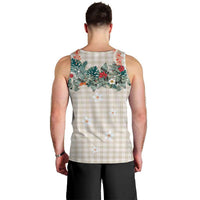 Brown Hawaiian Palaka Men Tank Top Kukui Nut Money Lei - Polynesian Pride