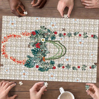 Brown Hawaiian Palaka Puzzle Kukui Nut Money Lei LT9 - Polynesian Pride