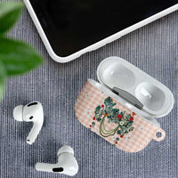 Peach Hawaiian Palaka AirPods Case Kukui Nut Money Lei - Polynesian Pride