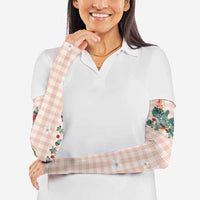 Peach Hawaiian Palaka Arm Sleeves Kukui Nut Money Lei - Polynesian Pride