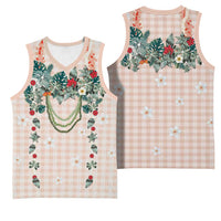 Peach Hawaiian Palaka Basketball Jersey Kukui Nut Money Lei - Polynesian Pride