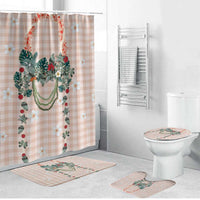 Peach Hawaiian Palaka Bathroom Set Kukui Nut Money Lei - Polynesian Pride