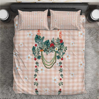 Peach Hawaiian Palaka Bedding Set Kukui Nut Money Lei - Polynesian Pride