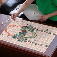 Peach Hawaiian Palaka Puzzle Kukui Nut Money Lei - Polynesian Pride