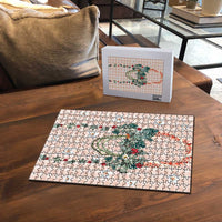 Peach Hawaiian Palaka Puzzle Kukui Nut Money Lei - Polynesian Pride