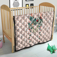 Peach Hawaiian Palaka Quilt Kukui Nut Money Lei - Polynesian Pride