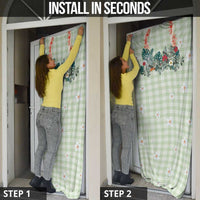 Sage Green Hawaiian Palaka Door Cover Kukui Nut Money Lei - Polynesian Pride