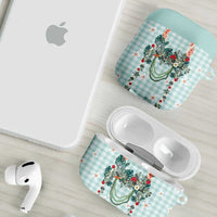 Turquoise Hawaiian Palaka AirPods Case Kukui Nut Money Lei - Polynesian Pride