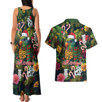 Meri Kirihimete Kakapo Santa Couples Matching Tank Maxi Dress and Hawaiian Shirt Merry Christmas with Tropical Vibe