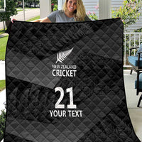 New Zealand Cricket Custom Quilt Potae Pango Black Fern Pattern LT9 Black - Polynesian Pride