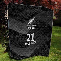 New Zealand Cricket Custom Quilt Potae Pango Black Fern Pattern LT9 - Polynesian Pride