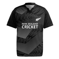New Zealand Cricket Custom Rugby Jersey Potae Pango Black Fern Pattern LT9 Black - Polynesian Pride