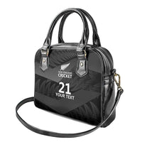 New Zealand Cricket Custom Shoulder Handbag Potae Pango Black Fern Pattern