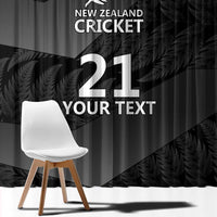 New Zealand Cricket Custom Window Curtain Potae Pango Black Fern Pattern